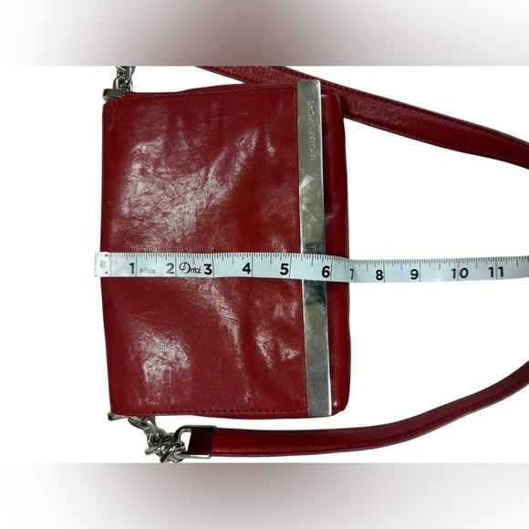 Micheal Kors Red Leather Crossbody or
Clutch Silver Hardware - Picture 10 of 13